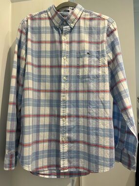 Vineyard Vines Men's Plaid Button-Down Shirt - Blue/White/Red